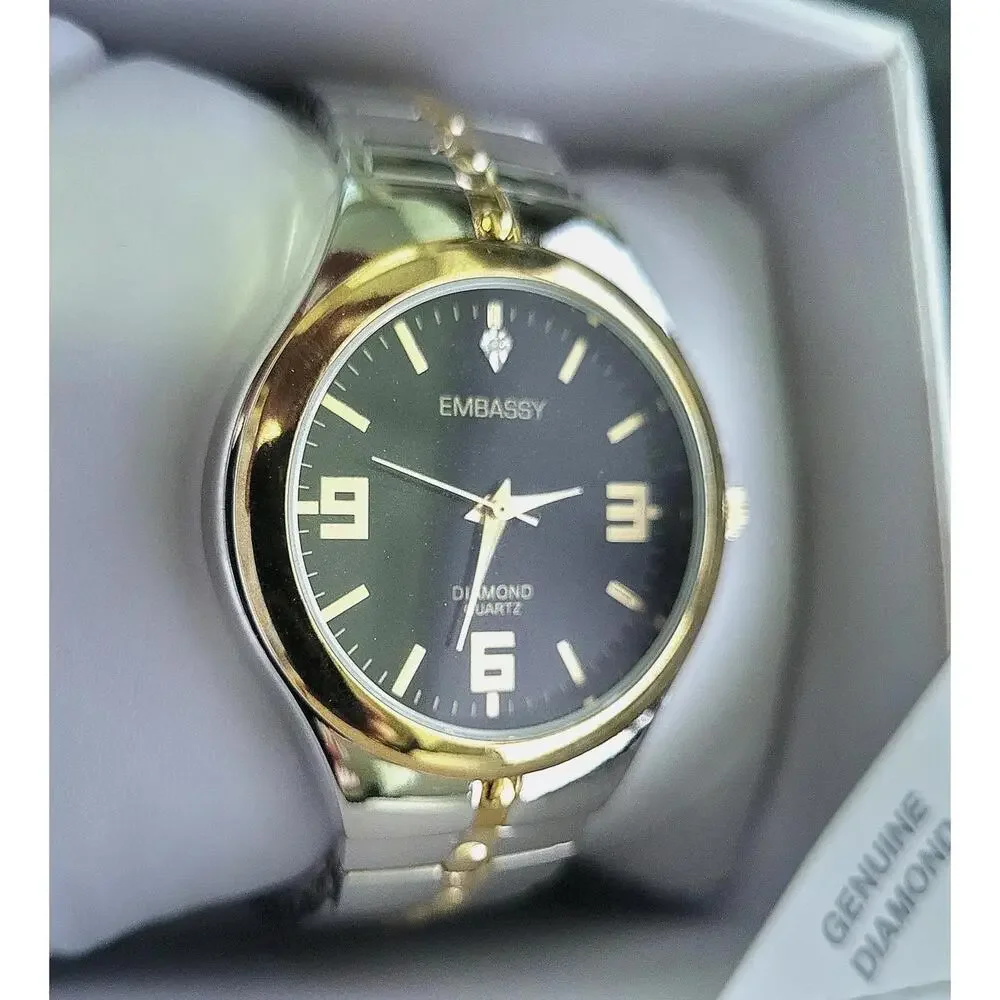 Rare Vintage Gruen Embassy Diamond Mens Watch New‎ In Box